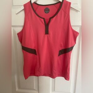 Coral Sleeveless Polo Tank Top size L